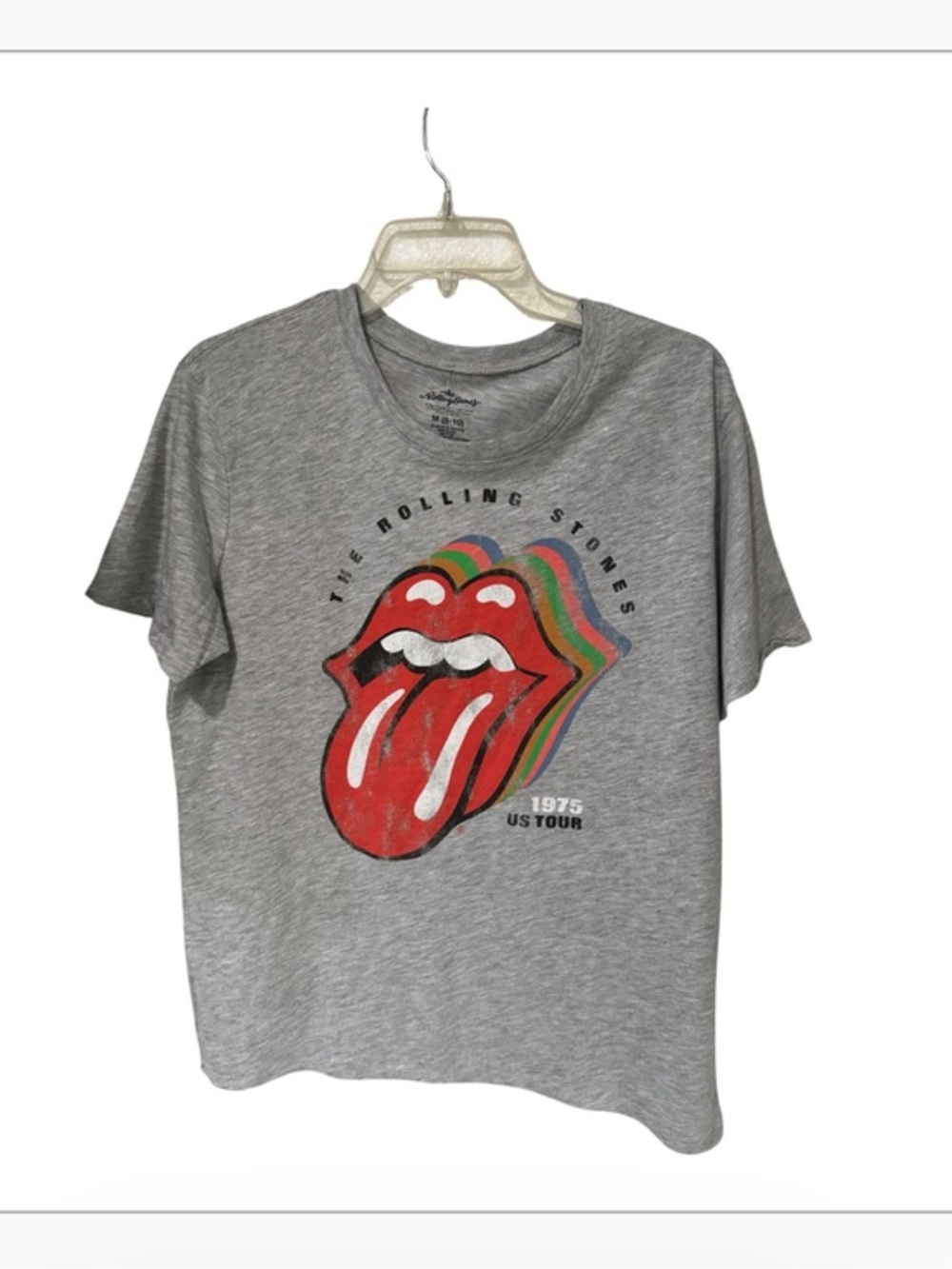 The Rolling Stones 1975 Tour Grey Graphic Tee size medium
